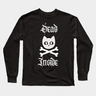 Dead Inside Cat and Crossbones Long Sleeve T-Shirt